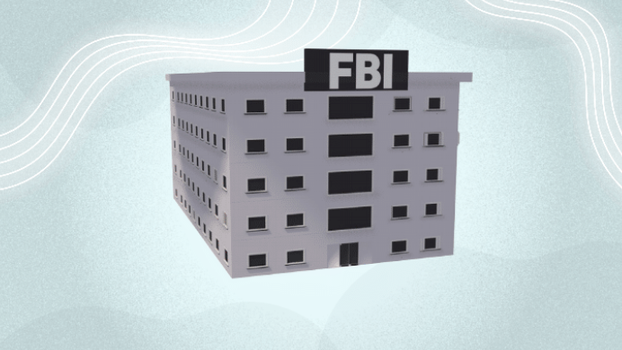 An illustration of the FBI government building